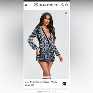 Bella Barnett - Dole Pearl Blazer Dress - White